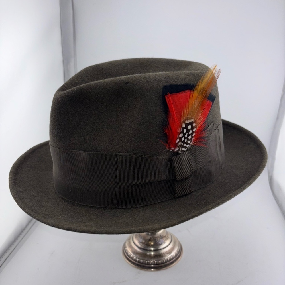 Vintage Borsalino Alessandria 1857 Italy Brown Wool Fedora Size 7 Handmade​​​ - Picture 2 of 12